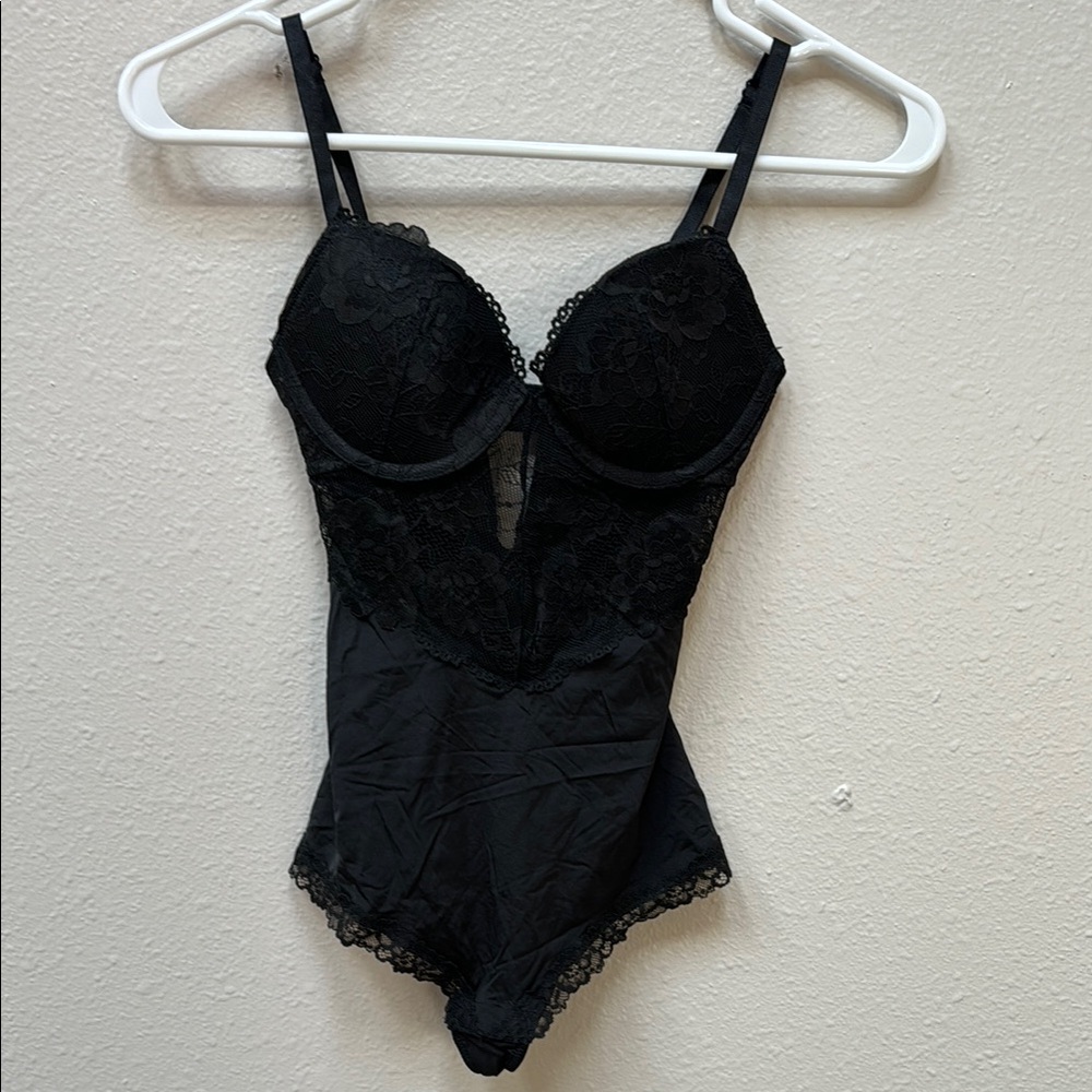 H&M sz 2 Black Lace Bodysuit Lingerie